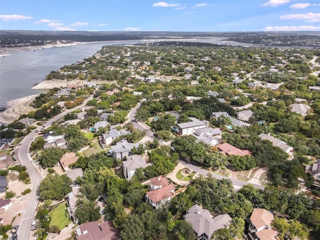 921 Electra, Lakeway, TX 78734 - aerial overview of property's location with a large body of water and nearby suburban area