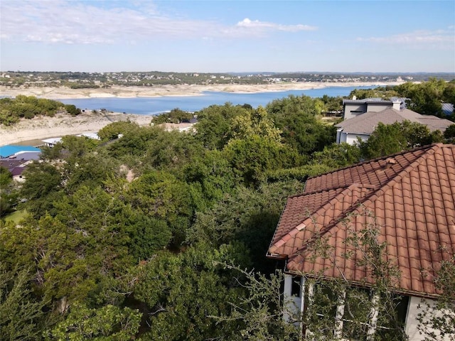921 Electra, Lakeway, TX 78734 - view from above of property featuring a large body of water