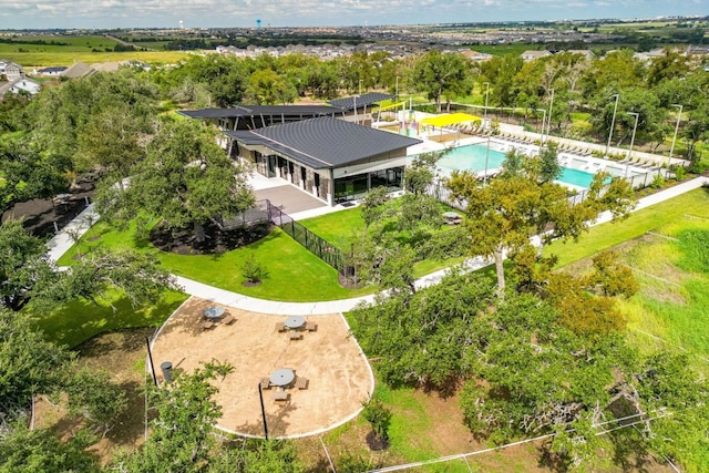 561 Greatest Gift Way, Jarrell, TX 76537 - drone / aerial view of a pool