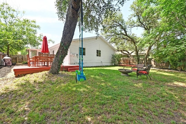 7607 Whispering Winds Dr, Austin, TX 78745 - view of yard with a deck
