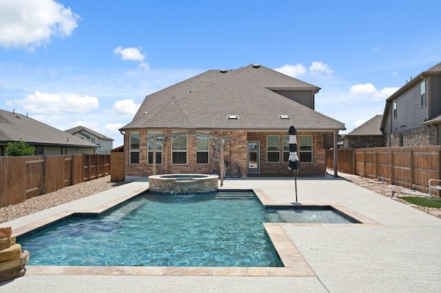 7109 Bargello Pl, Round Rock, TX 78665 - view of swimming pool featuring a patio area, a fenced backyard, and a pool with connected hot tub