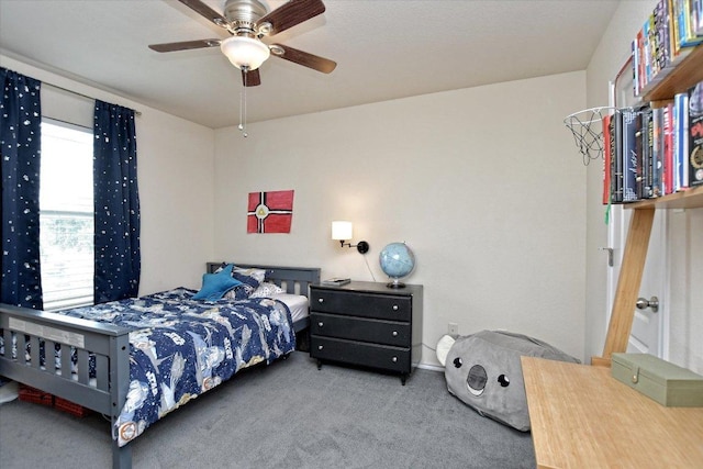 510 W Metcalfe St, Hutto, TX 78634 - bedroom with carpet flooring and ceiling fan