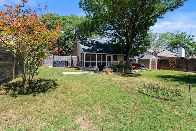 6807 Bill Hughes Rd, Austin, TX 78745 - view of yard with a sunroom