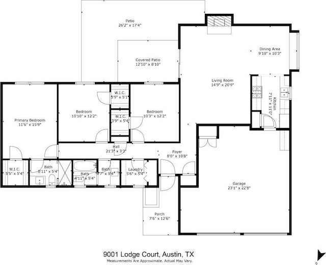 9001 Lodge Ct, Austin, TX 78758 - view of room layout