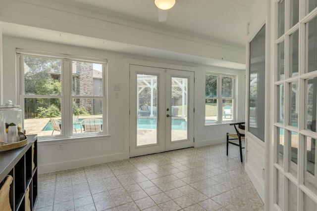 101 Peterson Ct, Austin, TX 78734 - doorway featuring french doors, light tile patterned floors, and baseboards