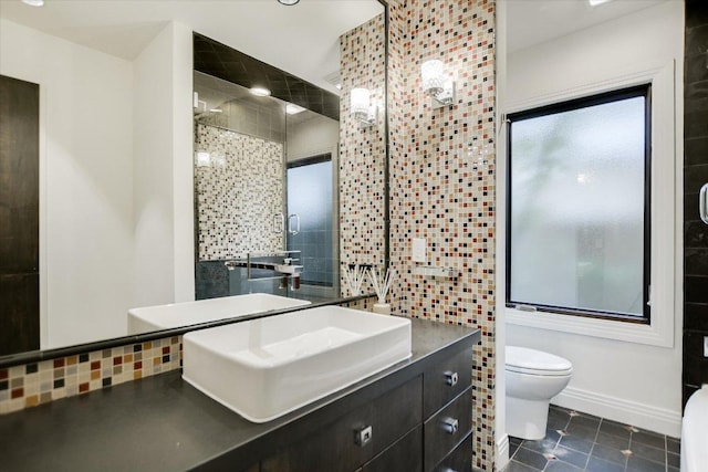 4715 Highland Ter, Austin, TX 78731 - bathroom with tile patterned flooring, vanity, and a tile shower