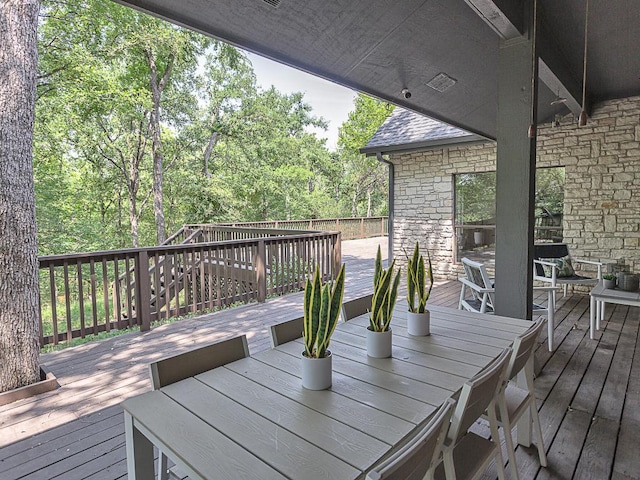1400 Pearl Cv, Round Rock, TX 78681 - wooden deck featuring outdoor dining area