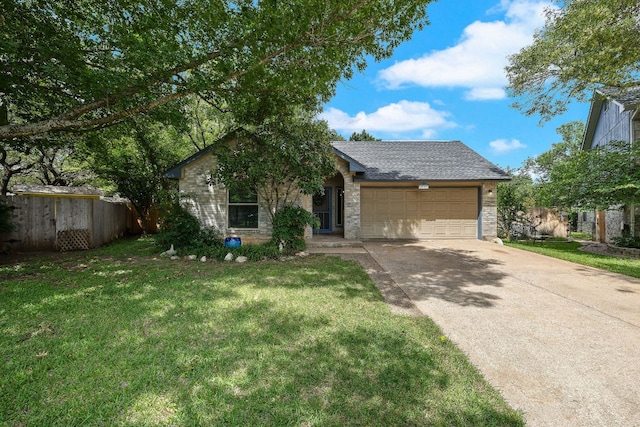 8507 Tad Park Cv, Round Rock, TX 78681 - view of front facade with stone siding, a garage, and driveway