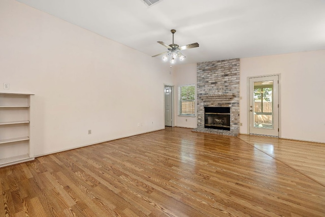 8507 Tad Park Cv, Round Rock, TX 78681 - unfurnished living room with plenty of natural light, wood finished floors, and ceiling fan