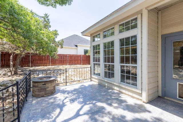 10 Lakewood Cir, Wimberley, TX 78676 - view of patio / terrace featuring a fire pit