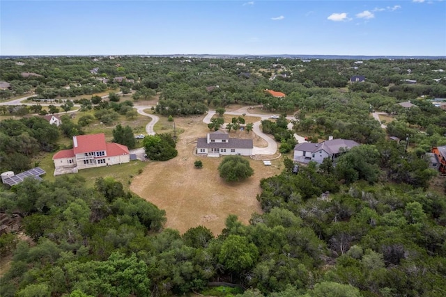206 High Plains Dr, Dripping Springs, TX 78620 - aerial overview of property's location featuring a heavily wooded area