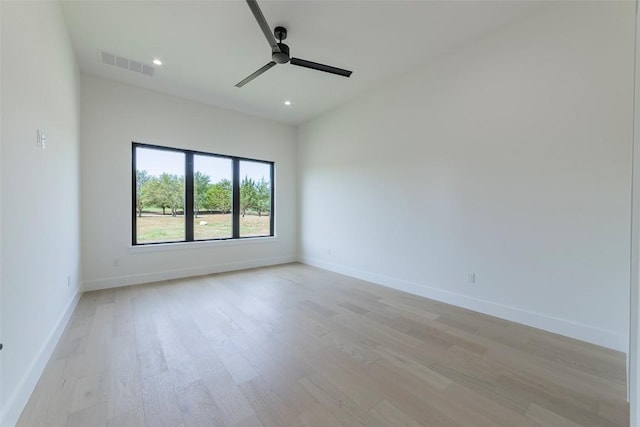 125 Azalea Loop, Horseshoe Bay, TX 78657 - empty room with ceiling fan, light wood-type flooring, baseboards, and recessed lighting