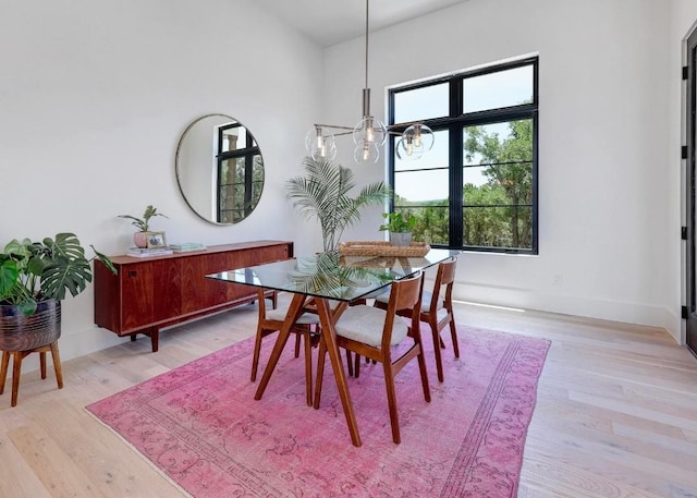 4255 Fm 3405, Georgetown, TX 78633 - dining space featuring light wood-style floors, a chandelier, and a towering ceiling