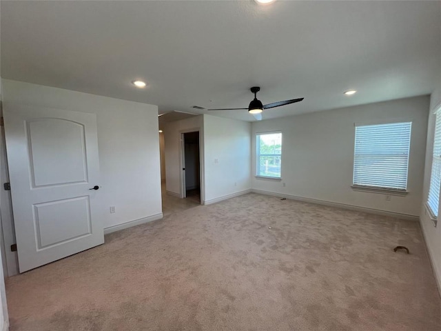 2105 Tiger Trl Unit 101, Round Rock, TX 78665 - unfurnished bedroom with carpet flooring, recessed lighting, baseboards, and ceiling fan