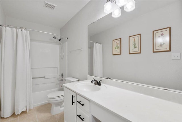 100 N Prairie Ln, Georgetown, TX 78633 - full bathroom with toilet, vanity, shower / bathtub combination with curtain, and tile patterned flooring