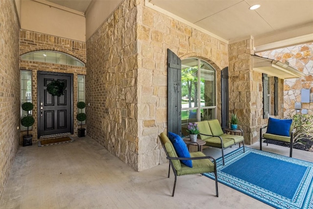 270 Harris Dr, Austin, TX 78737 - property entrance featuring stone siding and covered porch