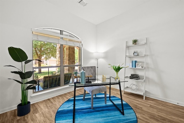 270 Harris Dr, Austin, TX 78737 - home office featuring baseboards and wood finished floors