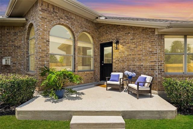 270 Harris Dr, Austin, TX 78737 - patio terrace at dusk featuring a patio