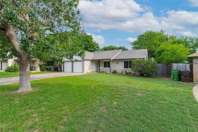 1404 Troy Ln, Round Rock, TX 78664 - ranch-style house with driveway, a garage, and a shingled roof