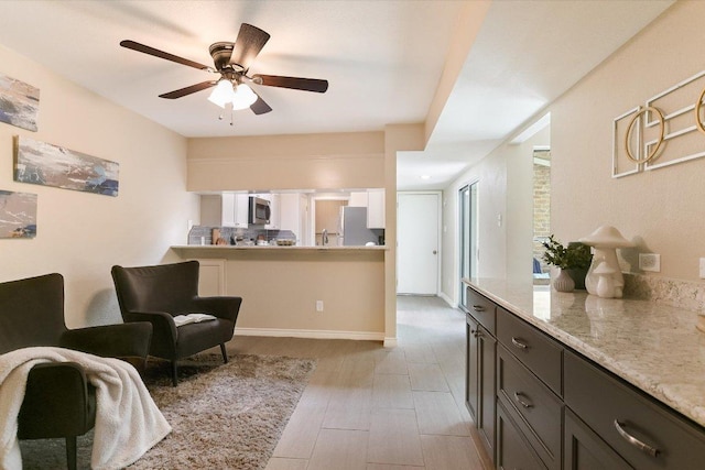 4117 Ridgeline Dr, Austin, TX 78731 - living area with ceiling fan