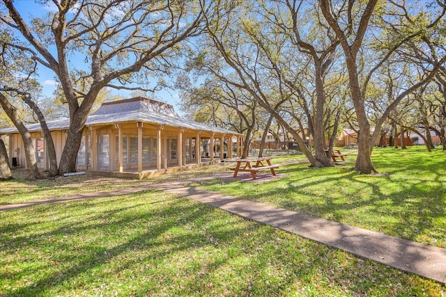4117 Ridgeline Dr, Austin, TX 78731 - view of grassy yard with a sunroom