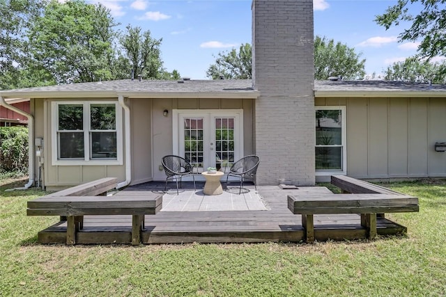 2603 Carlow Dr, Austin, TX 78745 - wooden deck with a yard and french doors
