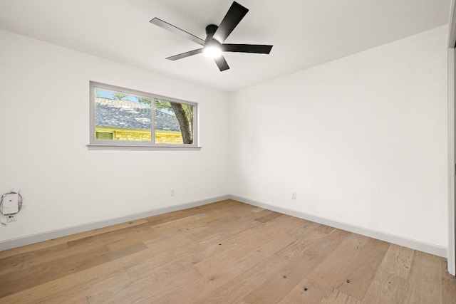 11008 Arch Ter, Austin, TX 78750 - unfurnished room with light wood-style flooring, ceiling fan, and baseboards