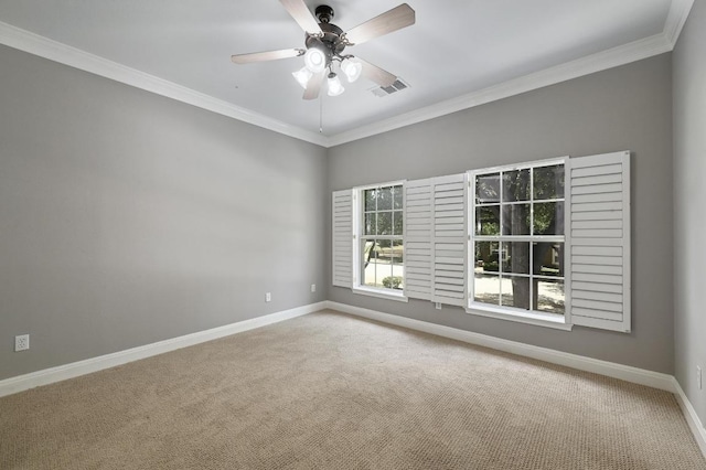 12004 Mira Mesa Dr, Austin, TX 78732 - unfurnished room featuring carpet floors, crown molding, and ceiling fan