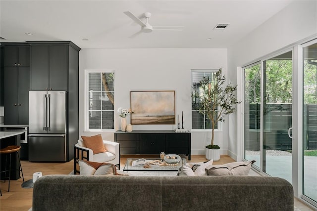 113 Nelray Blvd Unit 2, Austin, TX 78751 - living area featuring light wood-type flooring and a ceiling fan