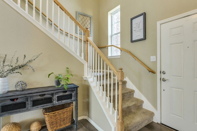 1414 Shamitas Ct, Leander, TX 78641 - stairway featuring wood finished floors and baseboards
