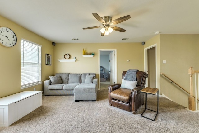 1414 Shamitas Ct, Leander, TX 78641 - carpeted living area featuring ceiling fan and radiator