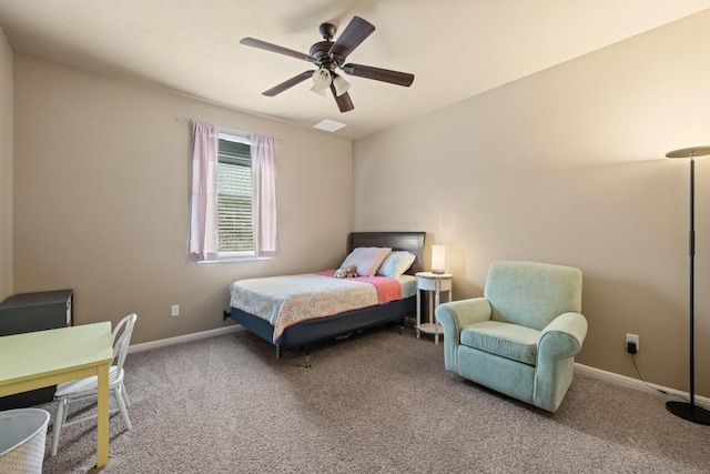 2217 Hilltop Climb Dr, Leander, TX 78641 - carpeted bedroom with ceiling fan and baseboards