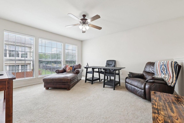 2632 Century Park Blvd Unit 38, Austin, TX 78727 - carpeted living area featuring a ceiling fan