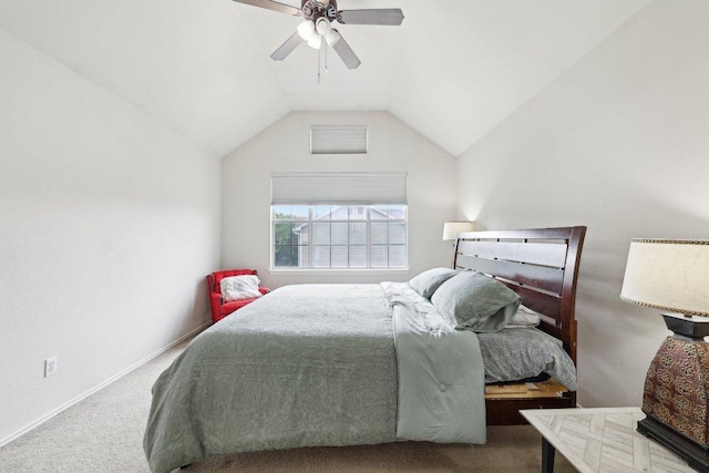 2632 Century Park Blvd Unit 38, Austin, TX 78727 - bedroom with lofted ceiling, carpet, a ceiling fan, and baseboards