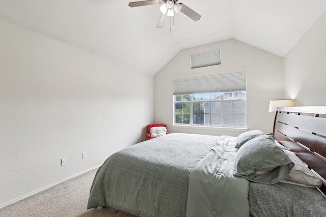 2632 Century Park Blvd Unit 38, Austin, TX 78727 - bedroom with carpet, lofted ceiling, baseboards, and a ceiling fan