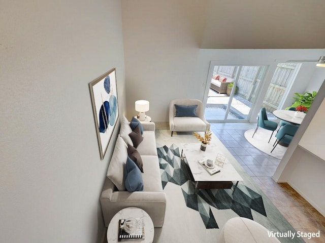 1710 Cinnamon Path, Austin, TX 78704 - tiled living area with baseboards