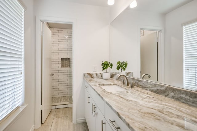 10300 Parkfield Dr, Austin, TX 78758 - full bath with vanity and a tile shower