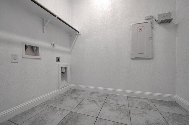 20908 Akbash Ln, Pflugerville, TX 78660 - laundry area with hookup for a gas dryer, hookup for an electric dryer, washer hookup, and electric panel