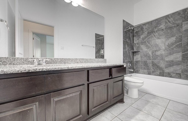 20908 Akbash Ln, Pflugerville, TX 78660 - bathroom with vanity, washtub / shower combination, and tile patterned flooring