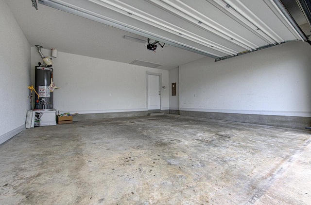 20908 Akbash Ln, Pflugerville, TX 78660 - garage with a garage door opener, gas water heater, and electric panel