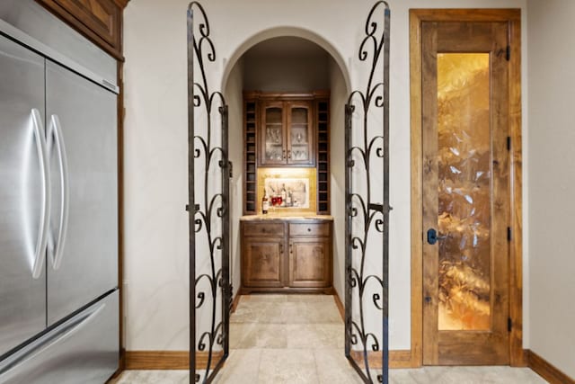 507 Sandy Mountain Dr, Sunrise Beach, TX 78643 - exterior space with arched walkways and baseboards