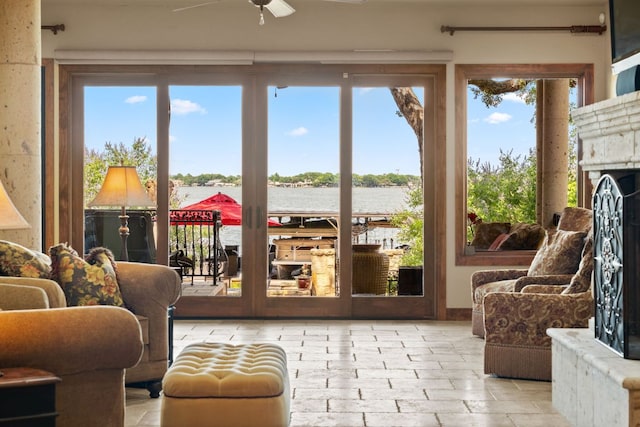 507 Sandy Mountain Dr, Sunrise Beach, TX 78643 - sunroom with a water view