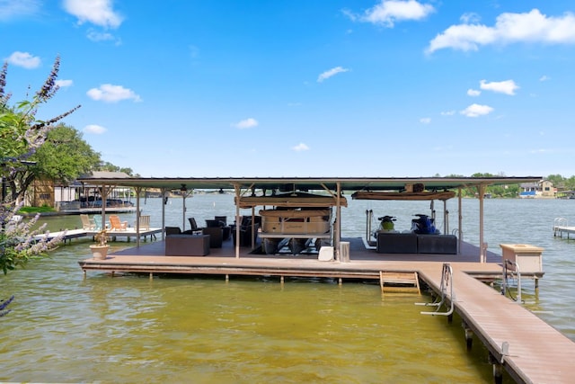 507 Sandy Mountain Dr, Sunrise Beach, TX 78643 - dock featuring a water view and boat lift