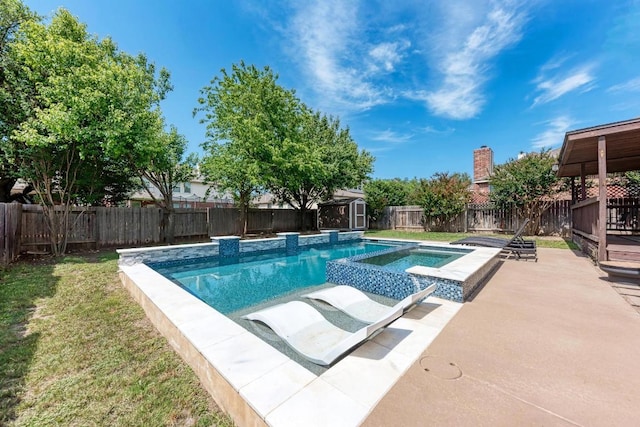 2407 Powderham Ln S, Cedar Park, TX 78613 - view of pool with an in-ground hot tub and a patio