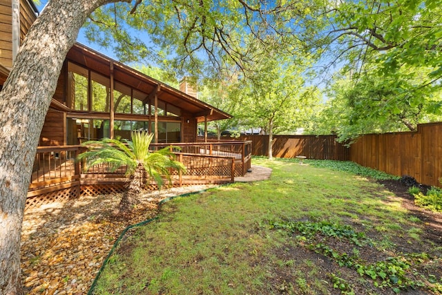 2309 Westoak Dr, Austin, TX 78704 - view of yard with a wooden deck