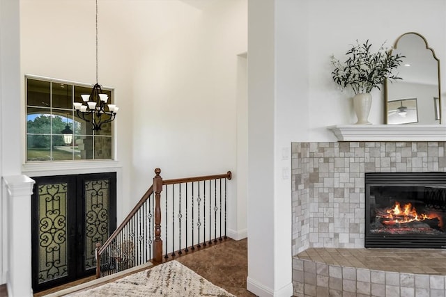 9501 Derecho Bnd, Austin, TX 78737 - detailed view of a fireplace and a chandelier