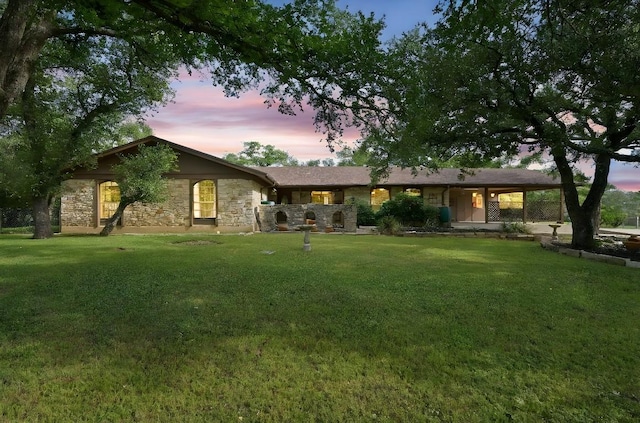 300 W Sequoia Spur, Georgetown, TX 78628 - view of front of property with a front lawn and stone siding