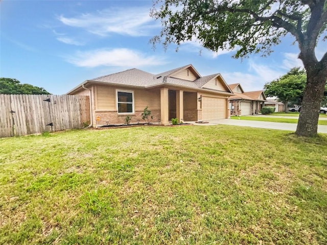 126 Waterlily Way, Hutto, TX 78634 - single story home with a garage, driveway, brick siding, and a shingled roof