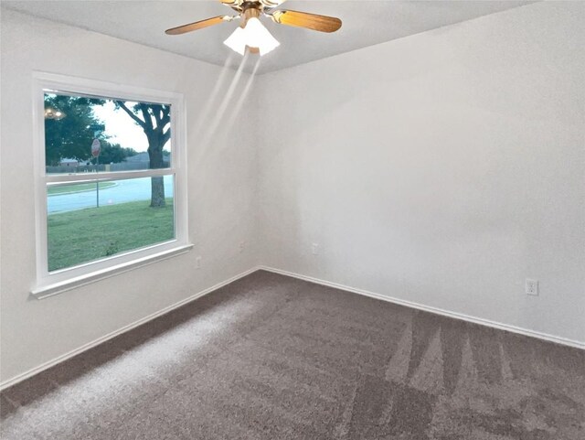126 Waterlily Way, Hutto, TX 78634 - empty room with dark colored carpet and ceiling fan