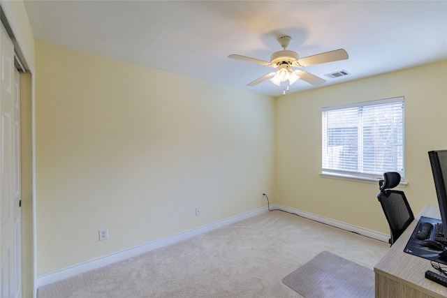 1301 Chardonnay Xing, Leander, TX 78641 - unfurnished office with light colored carpet and ceiling fan